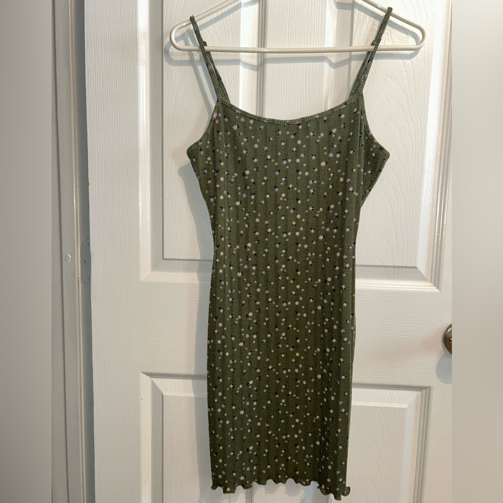 Forever 21 Green Mini Dress with flowers